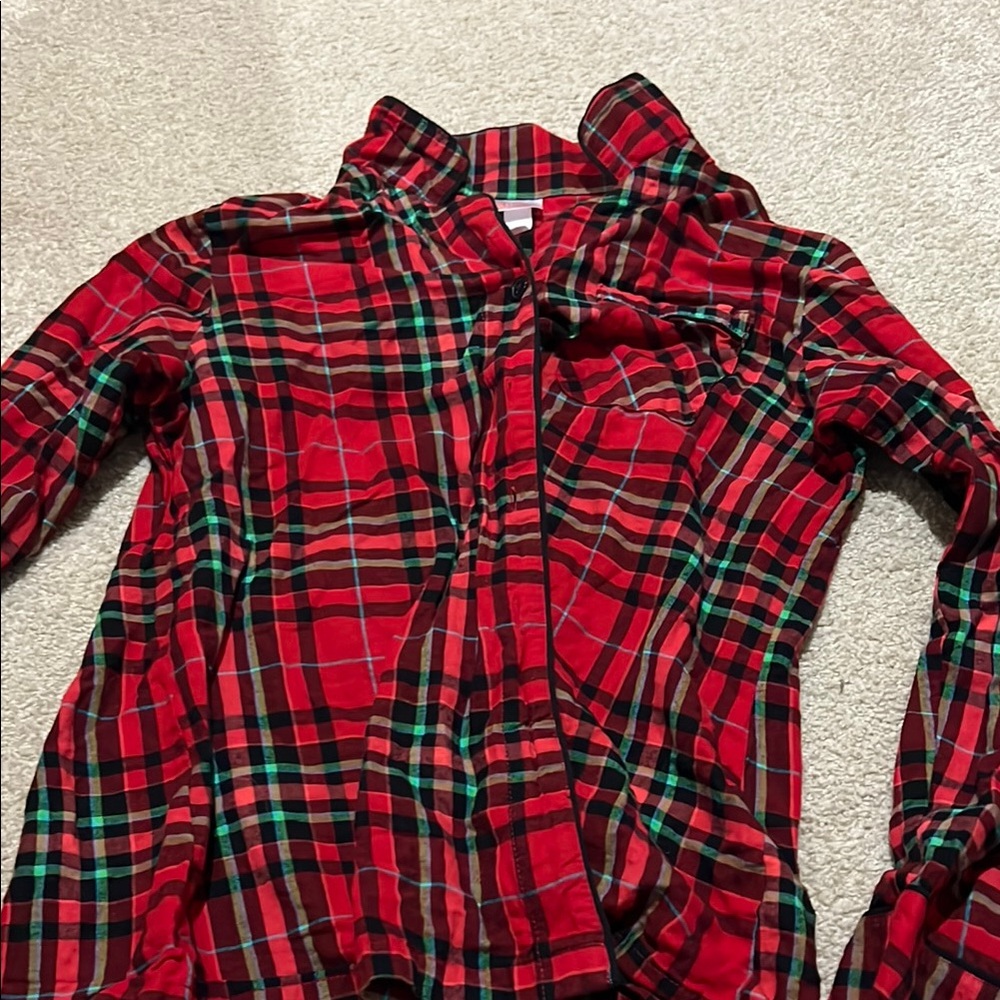 Red Plaid Sleepwear Top
